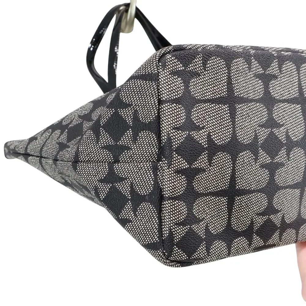 Kate Spade Ace of Spades Harmony Pebbled Coated Canvas Black Large Tote Bag